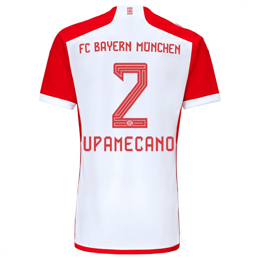 Herren Fußball Dayot Upamecano #2 Rot-Weiss Heimtrikot Trikot 2023/24 T-Shirt Luxemburg