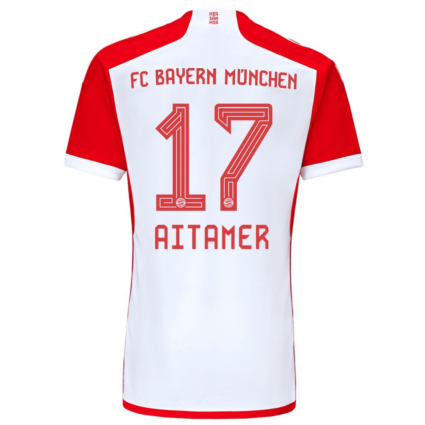 Herren Fußball Younes Aitamer #17 Rot-Weiss Heimtrikot Trikot 2023/24 T-Shirt Luxemburg