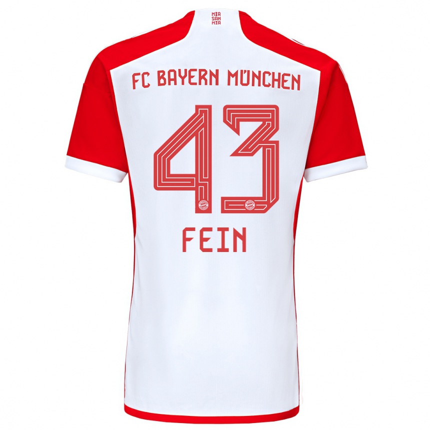 Herren Fußball Adrian Fein #43 Rot-Weiss Heimtrikot Trikot 2023/24 T-Shirt Luxemburg