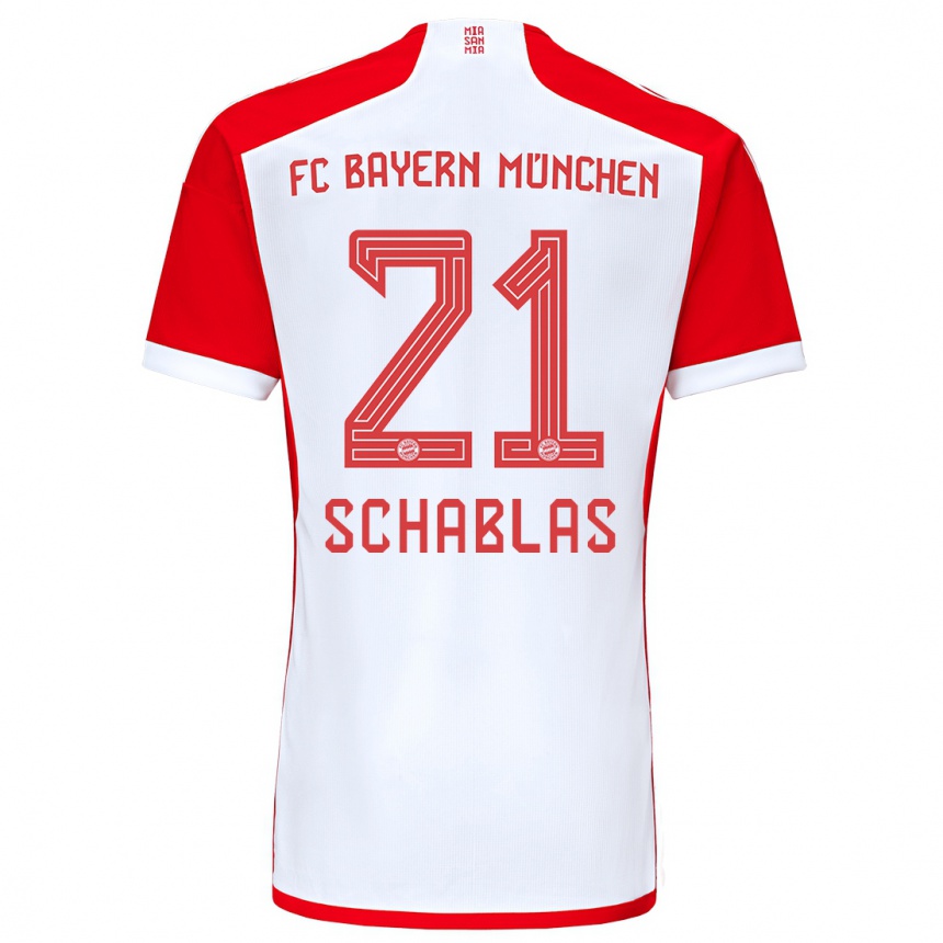 Herren Fußball Matteo Schablas #21 Rot-Weiss Heimtrikot Trikot 2023/24 T-Shirt Luxemburg