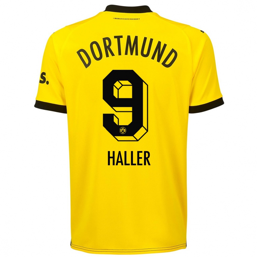Herren Fußball Sebastien Haller #9 Gelb Heimtrikot Trikot 2023/24 T-Shirt Luxemburg
