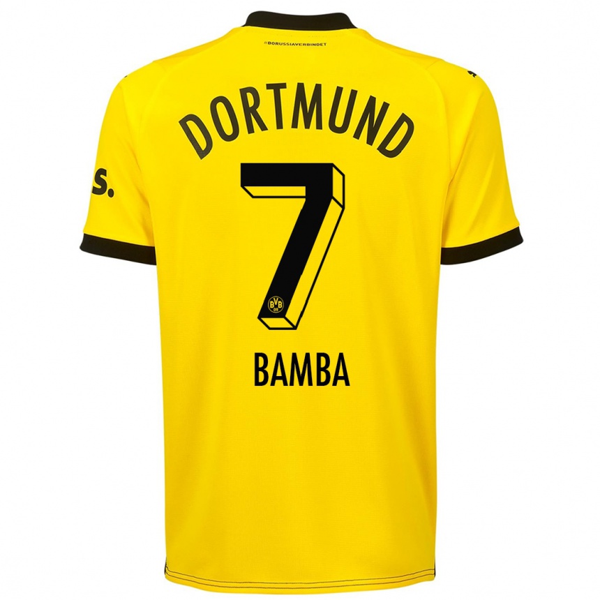 Herren Fußball Samuel Bamba #7 Gelb Heimtrikot Trikot 2023/24 T-Shirt Luxemburg