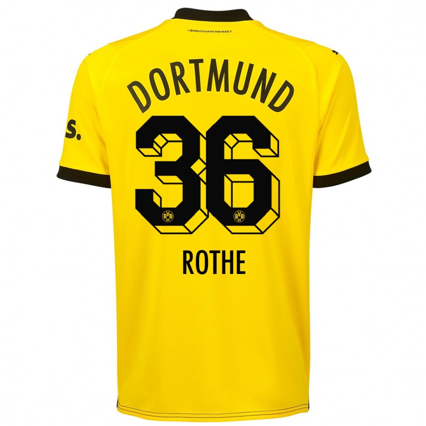 Herren Fußball Tom Rothe #36 Gelb Heimtrikot Trikot 2023/24 T-Shirt Luxemburg