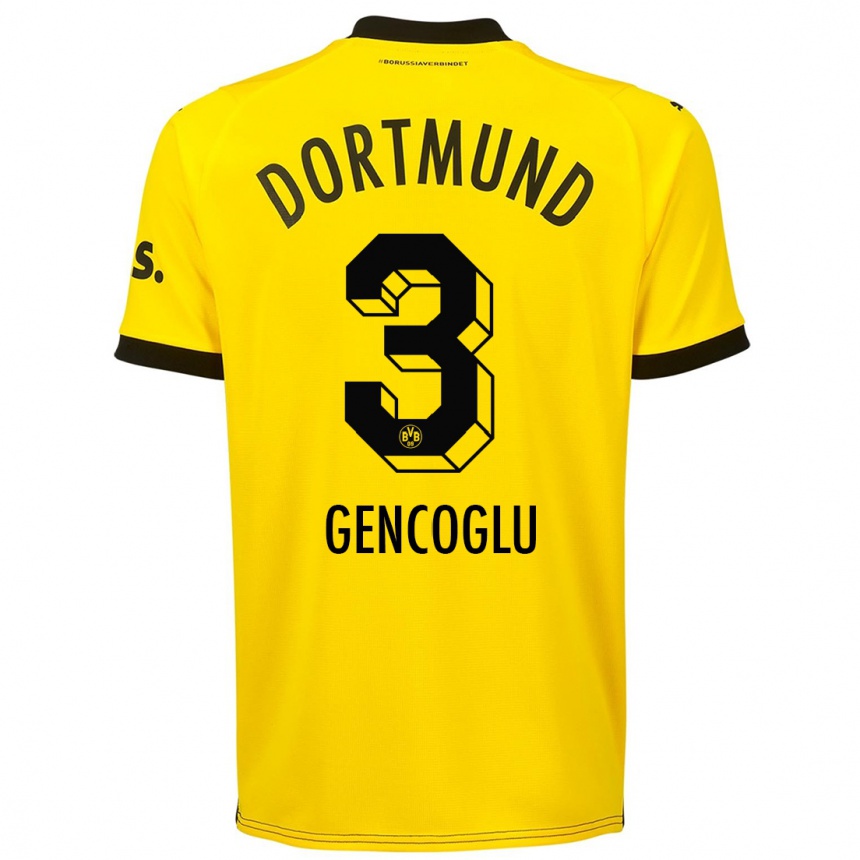 Herren Fußball Tekin Gencoglu #3 Gelb Heimtrikot Trikot 2023/24 T-Shirt Luxemburg