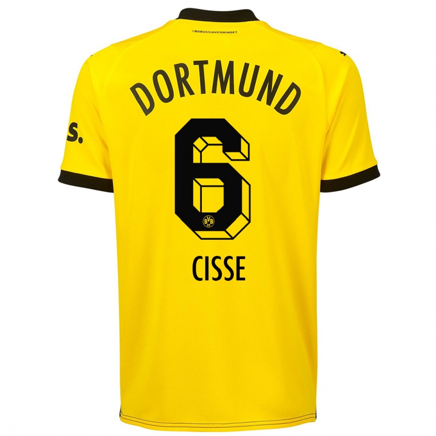 Herren Fußball Faroukou Cisse #6 Gelb Heimtrikot Trikot 2023/24 T-Shirt Luxemburg