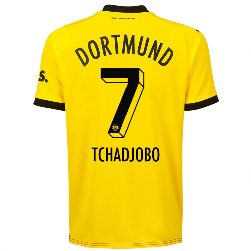 Herren Fußball Dia Tchadjobo #7 Gelb Heimtrikot Trikot 2023/24 T-Shirt Luxemburg