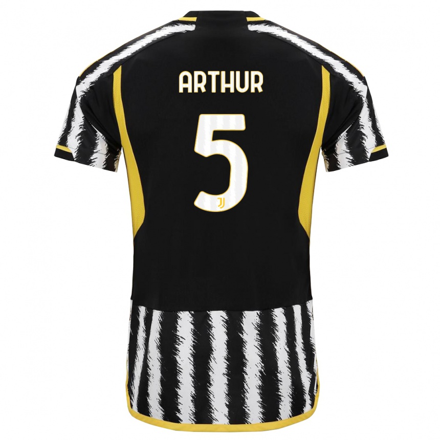 Herren Fußball Arthur #5 Schwarz-Weiss Heimtrikot Trikot 2023/24 T-Shirt Luxemburg