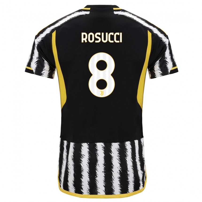 Herren Fußball Martina Rosucci #8 Schwarz-Weiss Heimtrikot Trikot 2023/24 T-Shirt Luxemburg