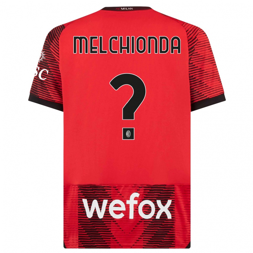 Herren Fußball Marco Melchionda #0 Rot Schwarz Heimtrikot Trikot 2023/24 T-Shirt Luxemburg