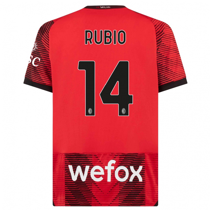Herren Fußball Silvia Rubio #14 Rot Schwarz Heimtrikot Trikot 2023/24 T-Shirt Luxemburg