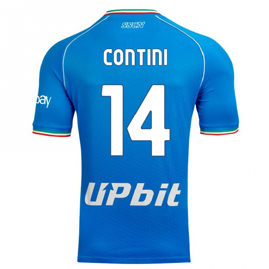 Herren Fußball Nikita Contini #14 Himmelblau Heimtrikot Trikot 2023/24 T-Shirt Luxemburg