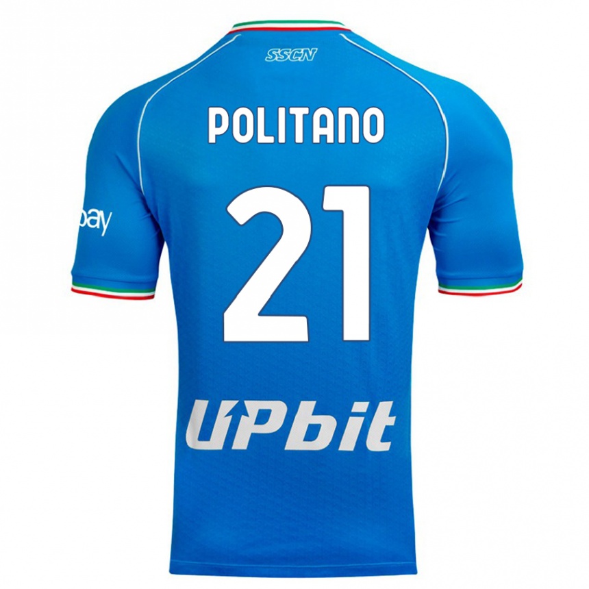 Herren Fußball Matteo Politano #21 Himmelblau Heimtrikot Trikot 2023/24 T-Shirt Luxemburg