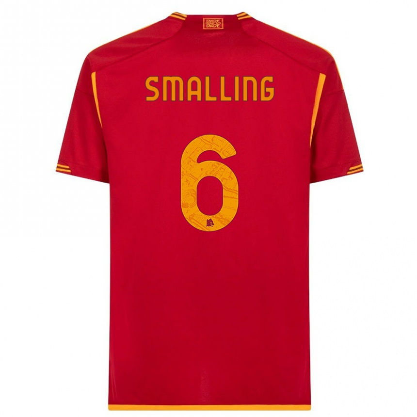 Herren Fußball Chris Smalling #6 Rot Heimtrikot Trikot 2023/24 T-Shirt Luxemburg