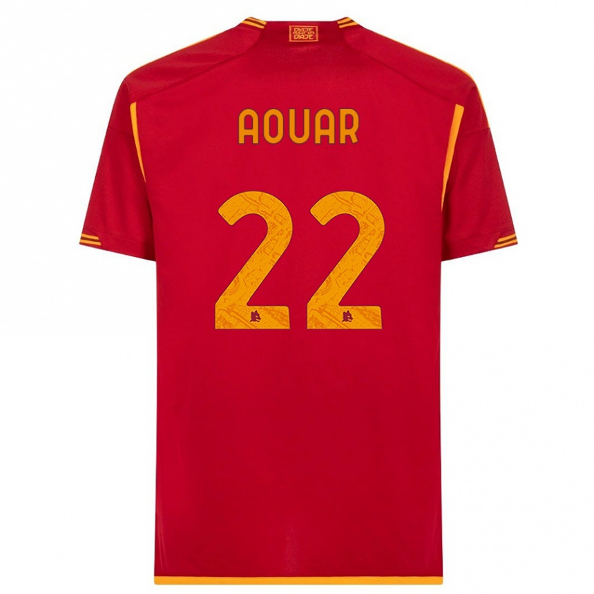 Herren Fußball Houssem Aouar #22 Rot Heimtrikot Trikot 2023/24 T-Shirt Luxemburg