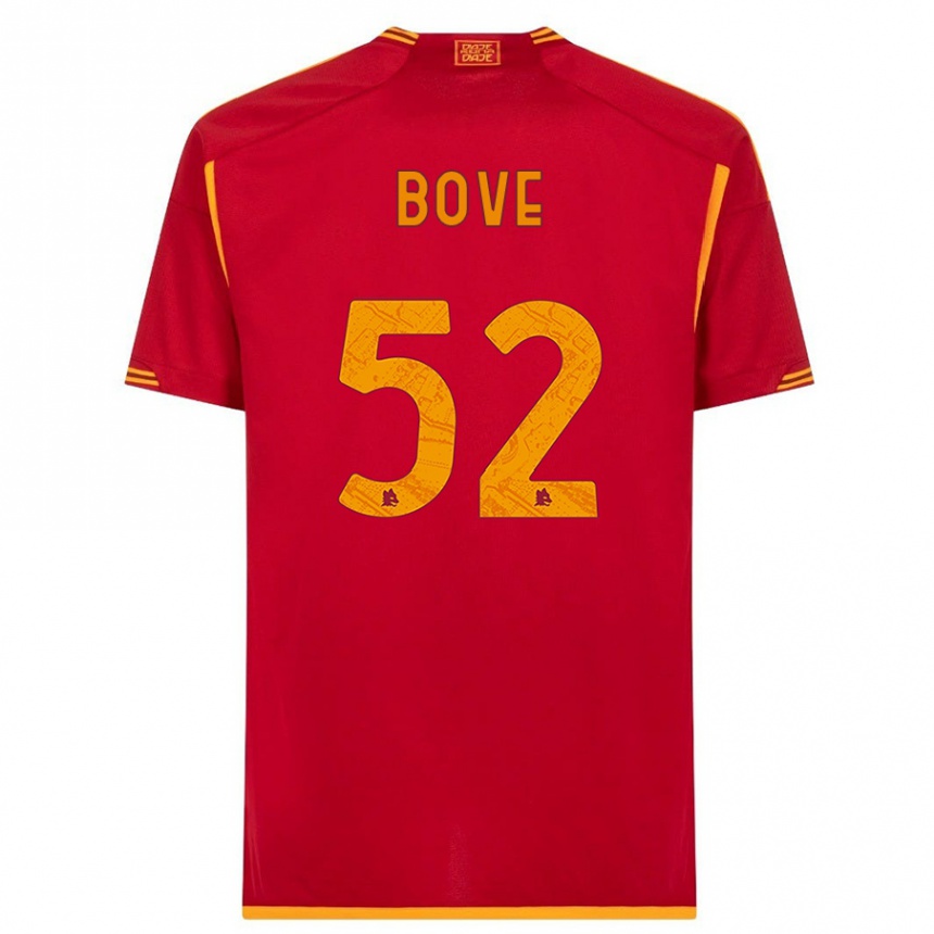 Herren Fußball Edoardo Bove #52 Rot Heimtrikot Trikot 2023/24 T-Shirt Luxemburg