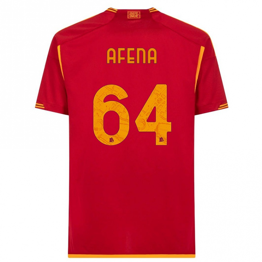 Herren Fußball Felix Afena-Gyan #64 Rot Heimtrikot Trikot 2023/24 T-Shirt Luxemburg