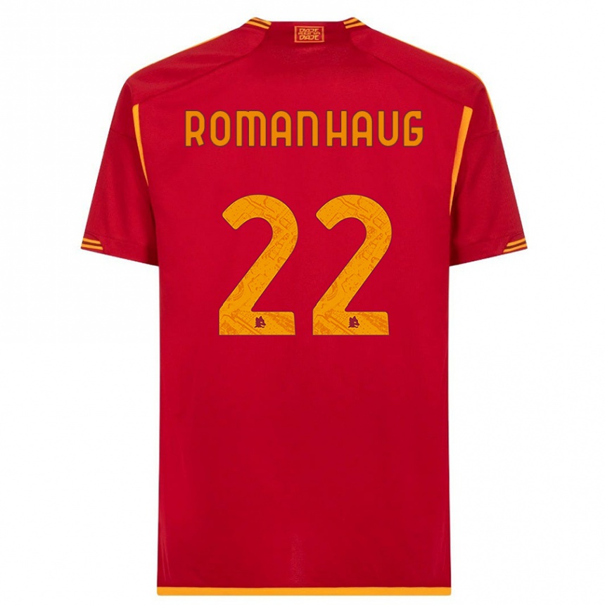 Herren Fußball Sophie Roman Haug #22 Rot Heimtrikot Trikot 2023/24 T-Shirt Luxemburg