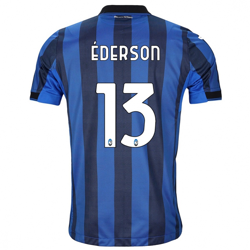 Herren Fußball Ederson #13 Schwarz Blau Heimtrikot Trikot 2023/24 T-Shirt Luxemburg
