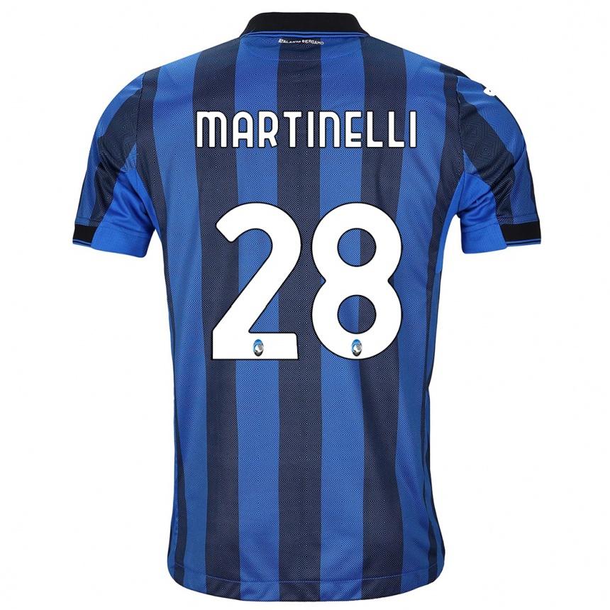 Herren Fußball Gabriel Martinelli #28 Schwarz Blau Heimtrikot Trikot 2023/24 T-Shirt Luxemburg