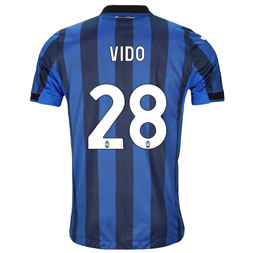 Herren Fußball Luca Vido #28 Schwarz Blau Heimtrikot Trikot 2023/24 T-Shirt Luxemburg