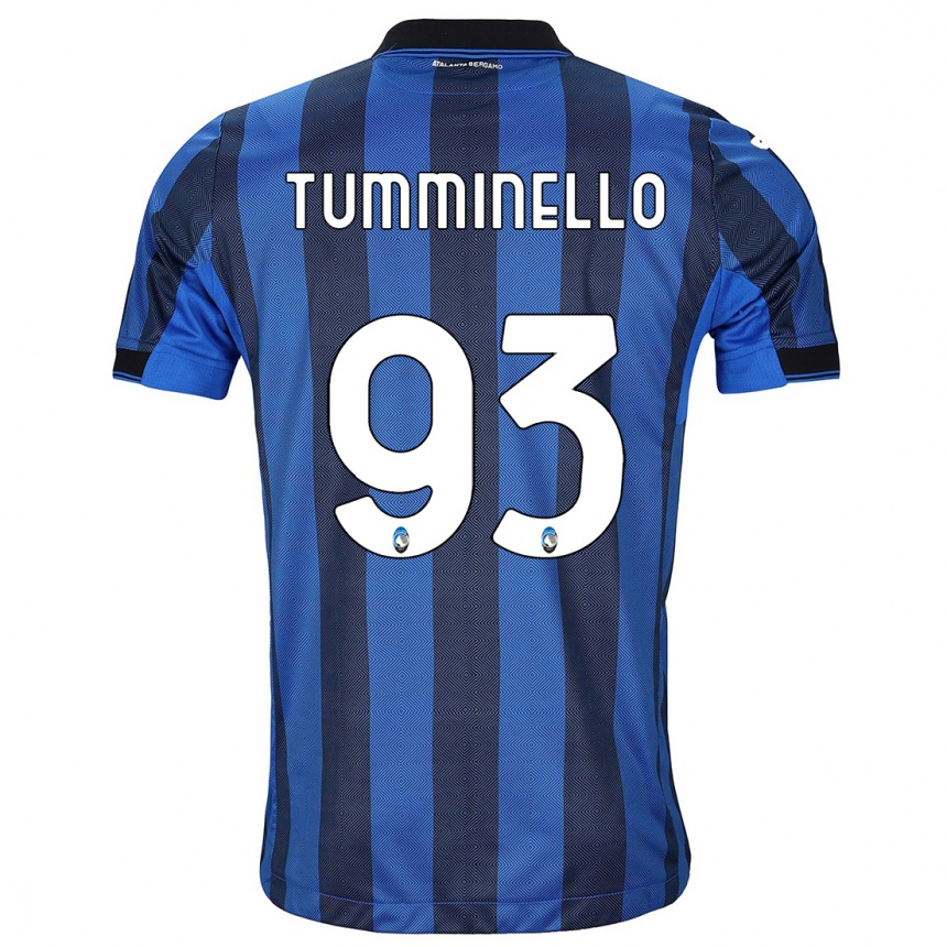 Herren Fußball Marco Tumminello #93 Schwarz Blau Heimtrikot Trikot 2023/24 T-Shirt Luxemburg