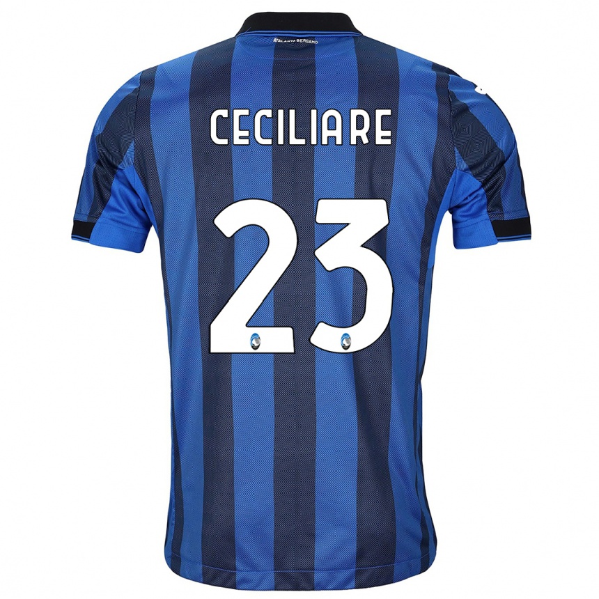 Herren Fußball Cecilia Re #23 Schwarz Blau Heimtrikot Trikot 2023/24 T-Shirt Luxemburg