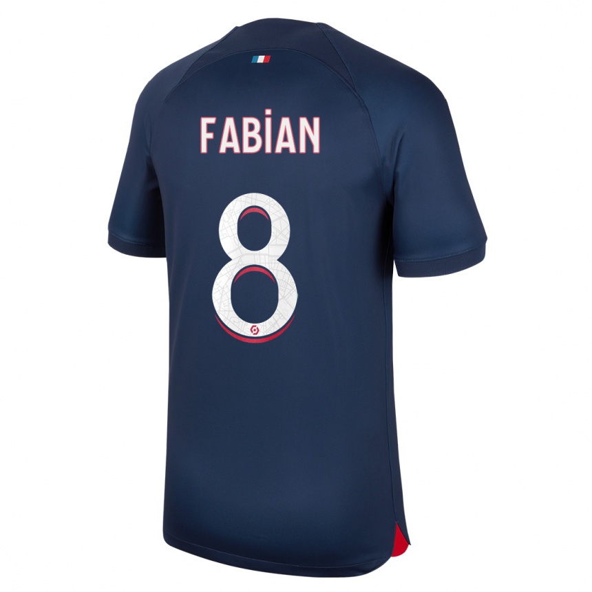 Herren Fußball Fabian Ruiz #8 Blau Rot Heimtrikot Trikot 2023/24 T-Shirt Luxemburg