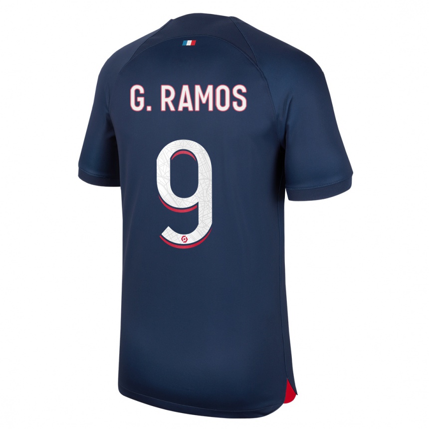 Herren Fußball Goncalo Ramos #9 Blau Rot Heimtrikot Trikot 2023/24 T-Shirt Luxemburg
