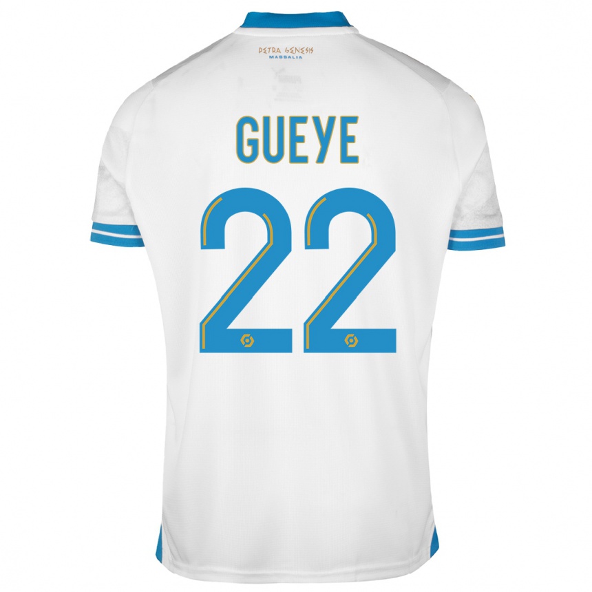 Herren Fußball Pape Gueye #22 Weiß Heimtrikot Trikot 2023/24 T-Shirt Luxemburg