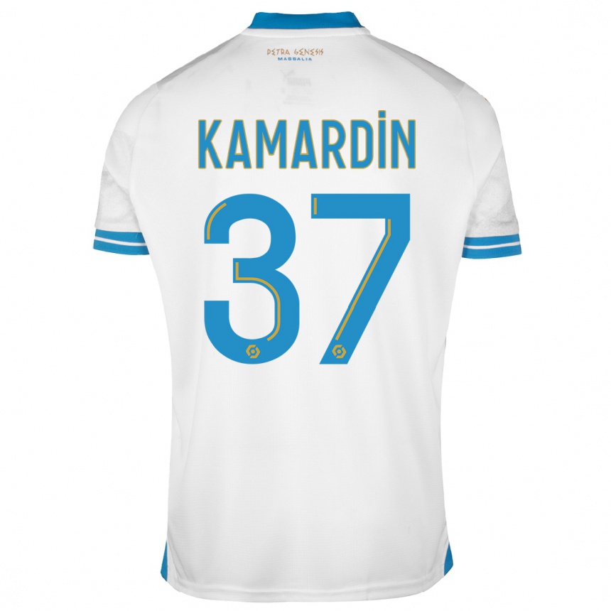 Herren Fußball Aaron Kamardin #37 Weiß Heimtrikot Trikot 2023/24 T-Shirt Luxemburg