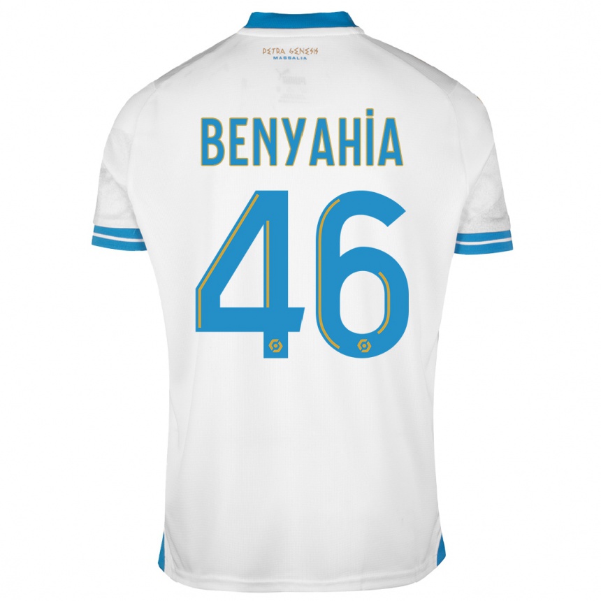 Herren Fußball Aylan Benyahia-Tani #46 Weiß Heimtrikot Trikot 2023/24 T-Shirt Luxemburg