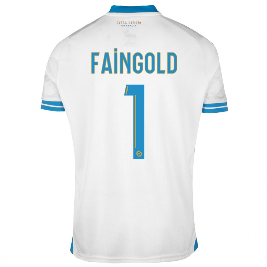 Herren Fußball Abbie Faingold #1 Weiß Heimtrikot Trikot 2023/24 T-Shirt Luxemburg