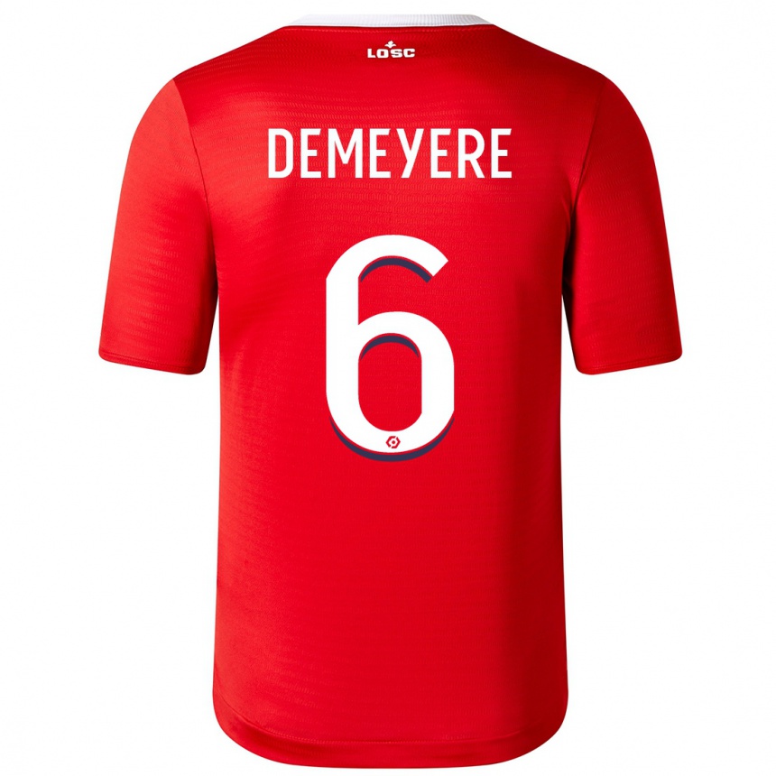 Herren Fußball Silke Demeyere #6 Rot Heimtrikot Trikot 2023/24 T-Shirt Luxemburg