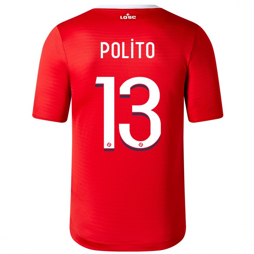 Herren Fußball Carla Polito #13 Rot Heimtrikot Trikot 2023/24 T-Shirt Luxemburg
