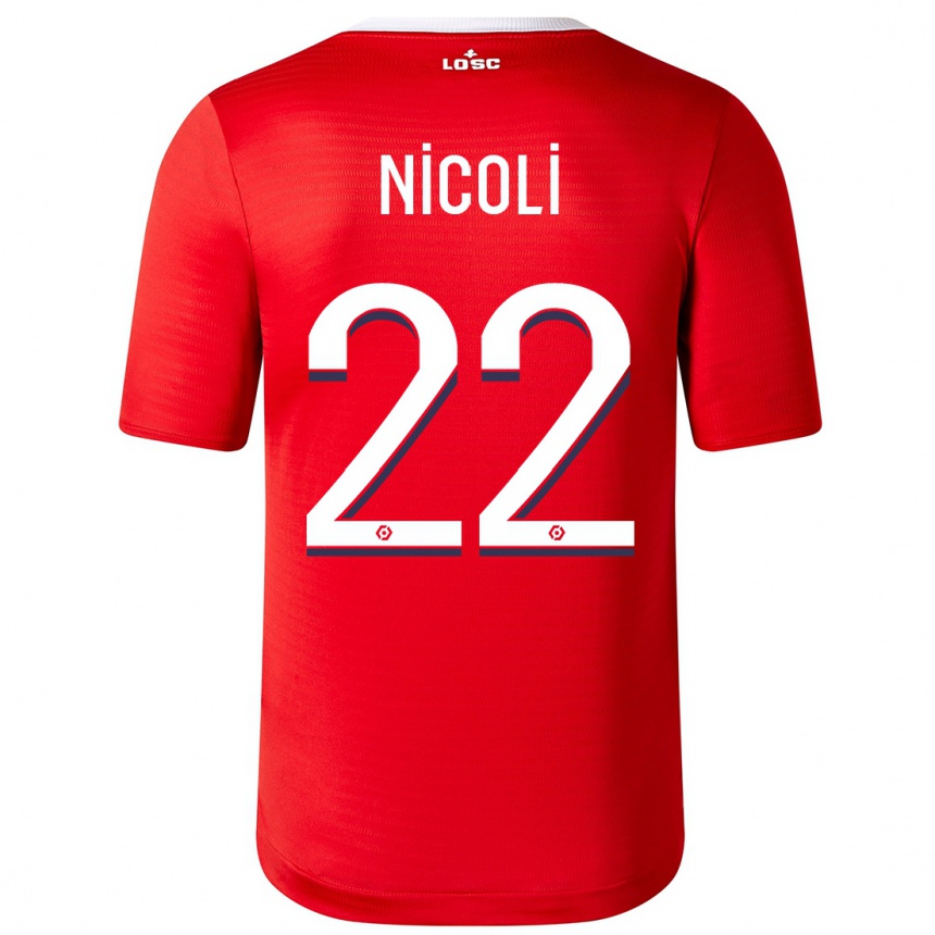 Herren Fußball Morgane Nicoli #22 Rot Heimtrikot Trikot 2023/24 T-Shirt Luxemburg
