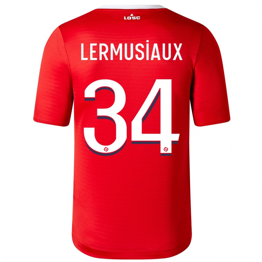 Herren Fußball Chrystal Lermusiaux #34 Rot Heimtrikot Trikot 2023/24 T-Shirt Luxemburg