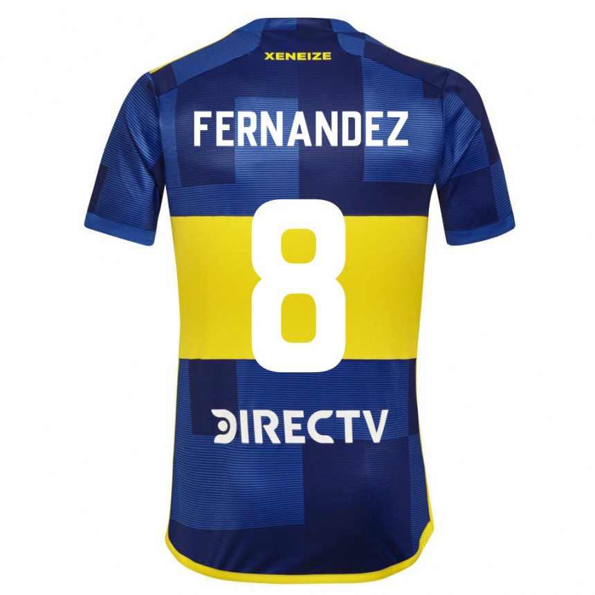 Herren Fußball Guillermo Fernandez #8 Dunkelblau Gelb Heimtrikot Trikot 2023/24 T-Shirt Luxemburg