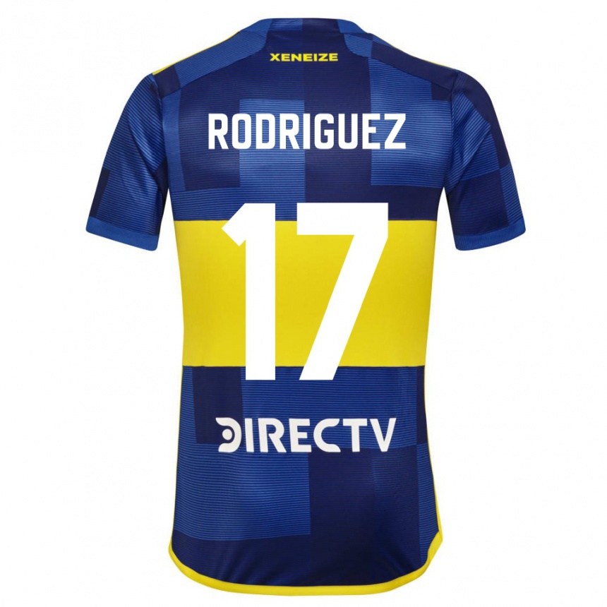 Herren Fußball Fanny Rodriguez #17 Dunkelblau Gelb Heimtrikot Trikot 2023/24 T-Shirt Luxemburg