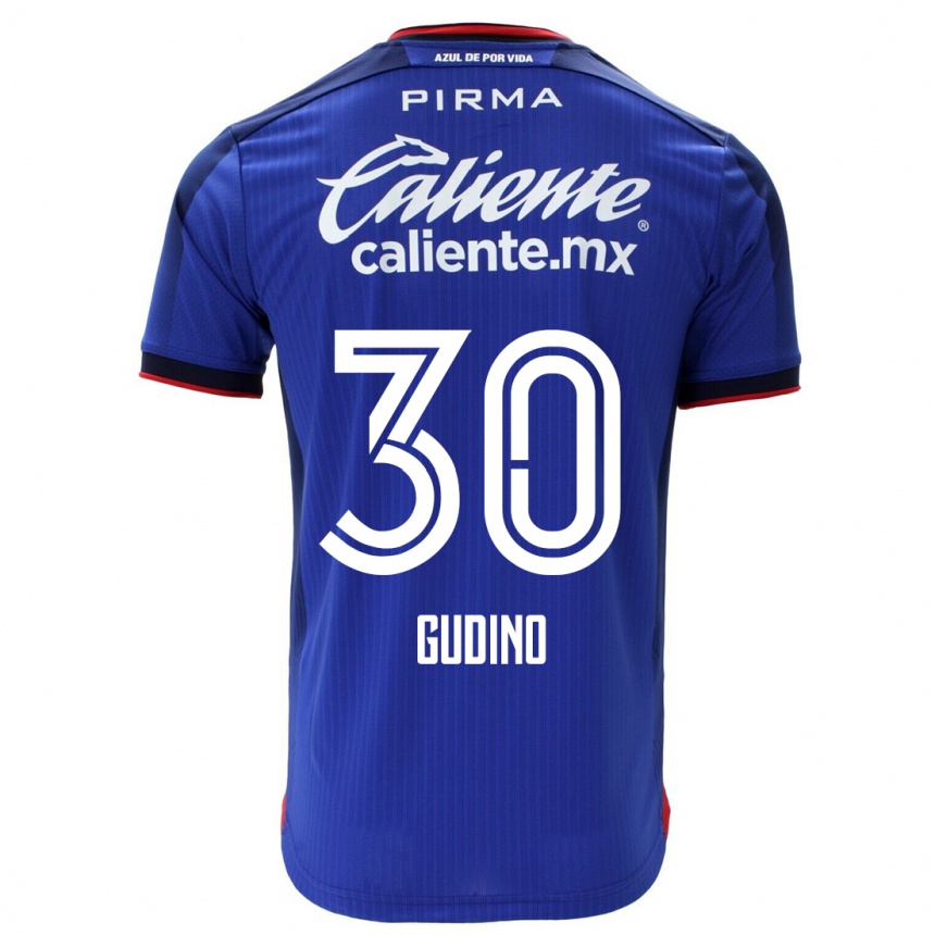 Herren Fußball Andres Gudino #30 Blau Heimtrikot Trikot 2023/24 T-Shirt Luxemburg