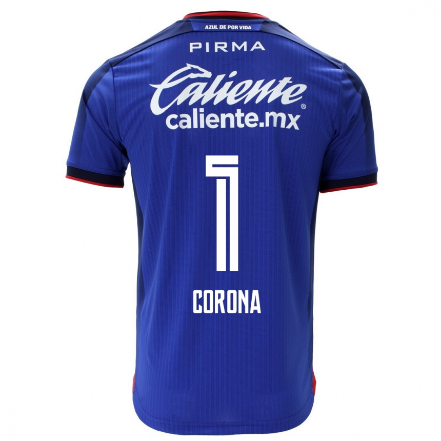 Herren Fußball Jose De Jesus Corona #1 Blau Heimtrikot Trikot 2023/24 T-Shirt Luxemburg