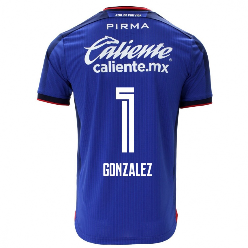Herren Fußball Itzayana Gonzalez #1 Blau Heimtrikot Trikot 2023/24 T-Shirt Luxemburg