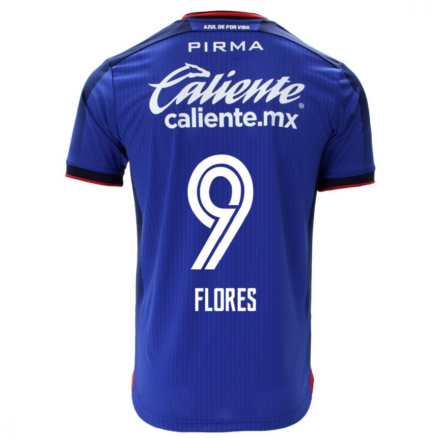 Herren Fußball Daniela Flores #9 Blau Heimtrikot Trikot 2023/24 T-Shirt Luxemburg