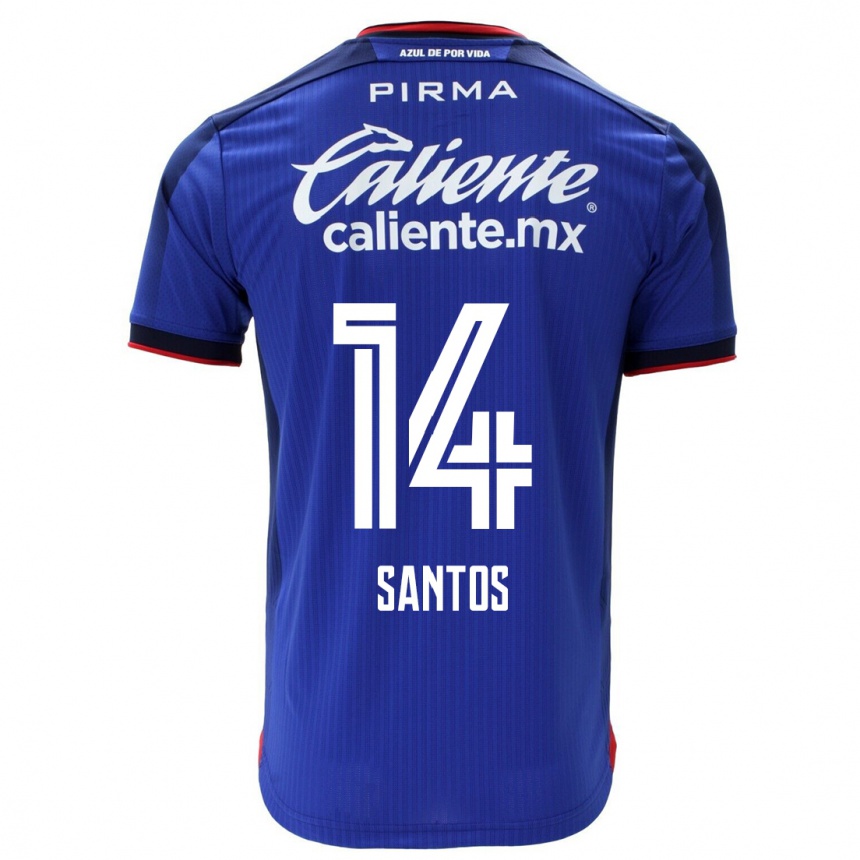 Herren Fußball Eleisa Santos #14 Blau Heimtrikot Trikot 2023/24 T-Shirt Luxemburg