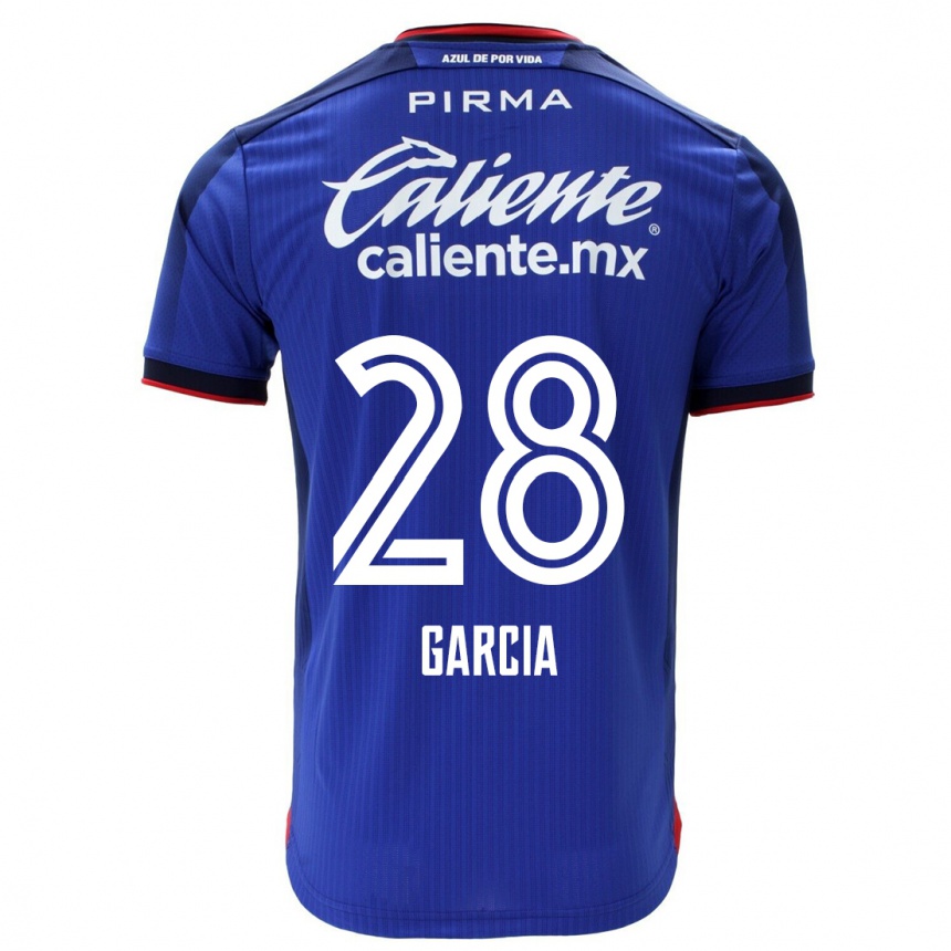 Herren Fußball Ana Garcia #28 Blau Heimtrikot Trikot 2023/24 T-Shirt Luxemburg