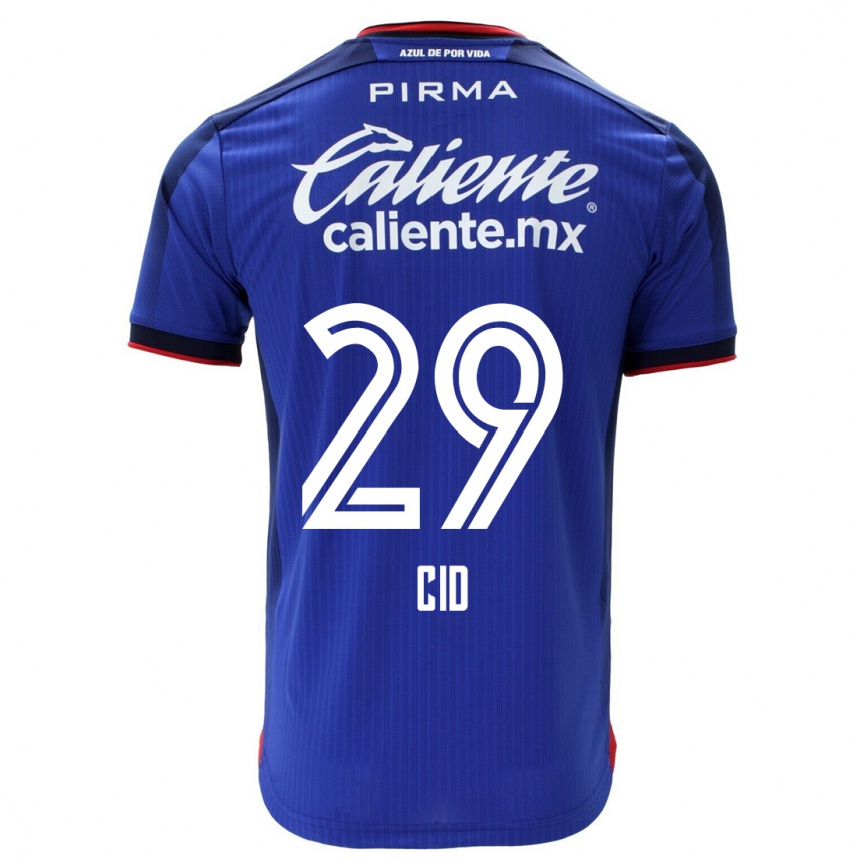 Herren Fußball Claudia Cid #29 Blau Heimtrikot Trikot 2023/24 T-Shirt Luxemburg