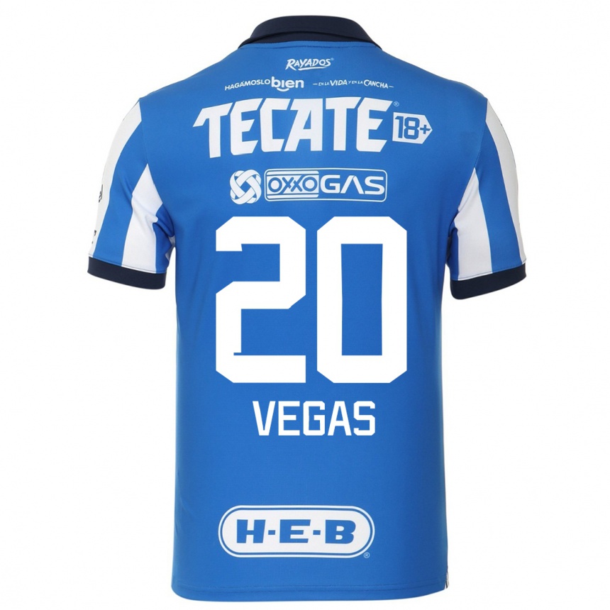 Herren Fußball Sebastian Vegas #20 Blau Weiss Heimtrikot Trikot 2023/24 T-Shirt Luxemburg