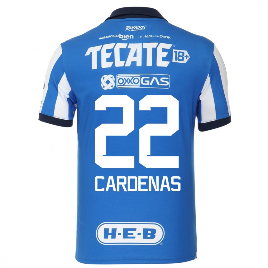 Herren Fußball Luis Cardenas #22 Blau Weiss Heimtrikot Trikot 2023/24 T-Shirt Luxemburg