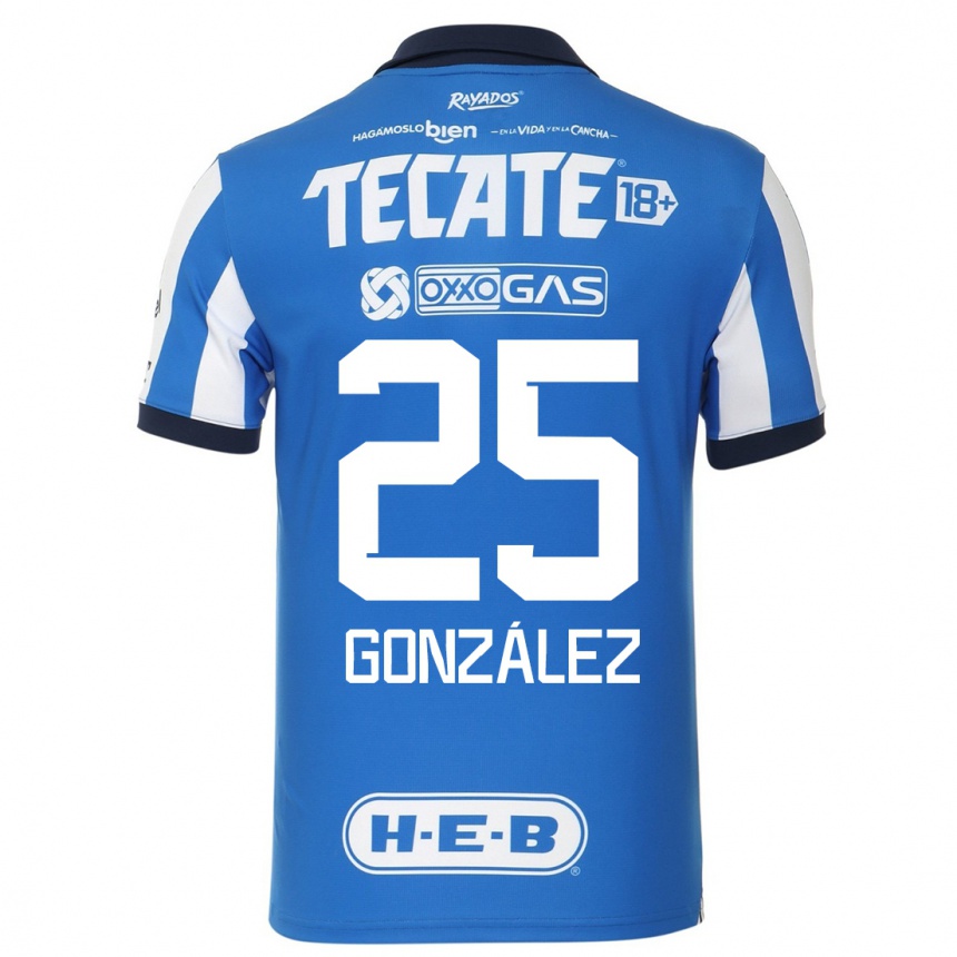 Herren Fußball Jonathan González #25 Blau Weiss Heimtrikot Trikot 2023/24 T-Shirt Luxemburg