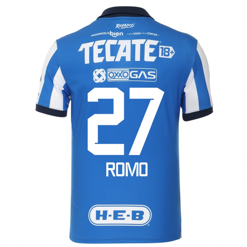 Herren Fußball Luis Romo #27 Blau Weiss Heimtrikot Trikot 2023/24 T-Shirt Luxemburg