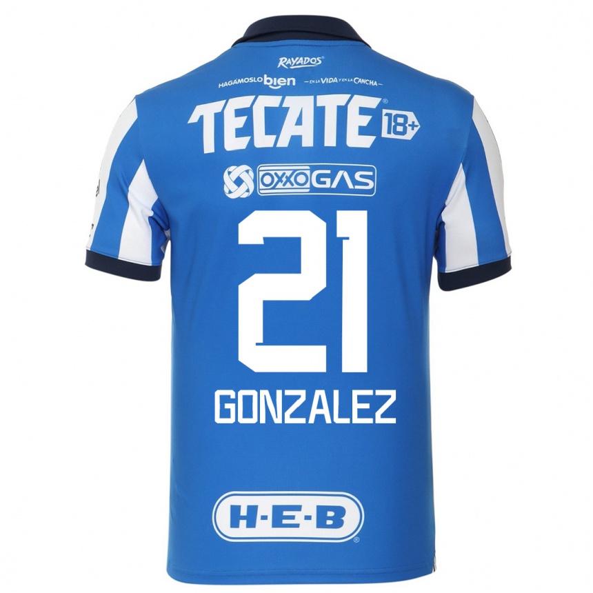 Herren Fußball Alfonso Gonzalez #21 Blau Weiss Heimtrikot Trikot 2023/24 T-Shirt Luxemburg